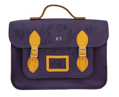 2012-13 Los Angeles Lakers Team Signed Leather Handbag With 9 Signatures Including Kobe Bryant (Beckett)